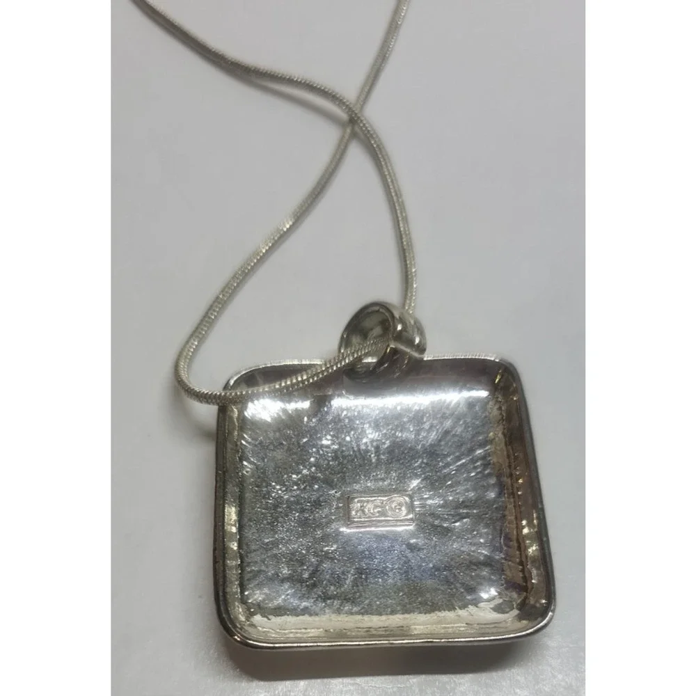 VTG Kenneth Cole Silver Pastel Enamel Jewelry Set Necklace Pendant Earrings